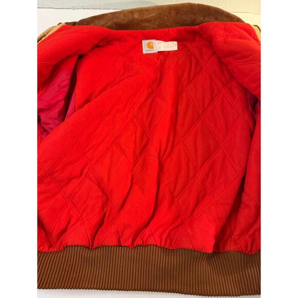 Vintage Carhartt JQ2106 Santa Fe Jacket Red Lined Distressed Thrashed men's XL - Picture 5 of 8
